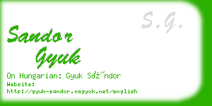 sandor gyuk business card